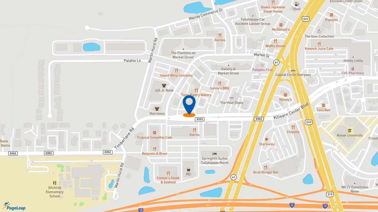 https://pageleap.com map showing location of Jersey Mike&#039;s Subs in Tallahassee.