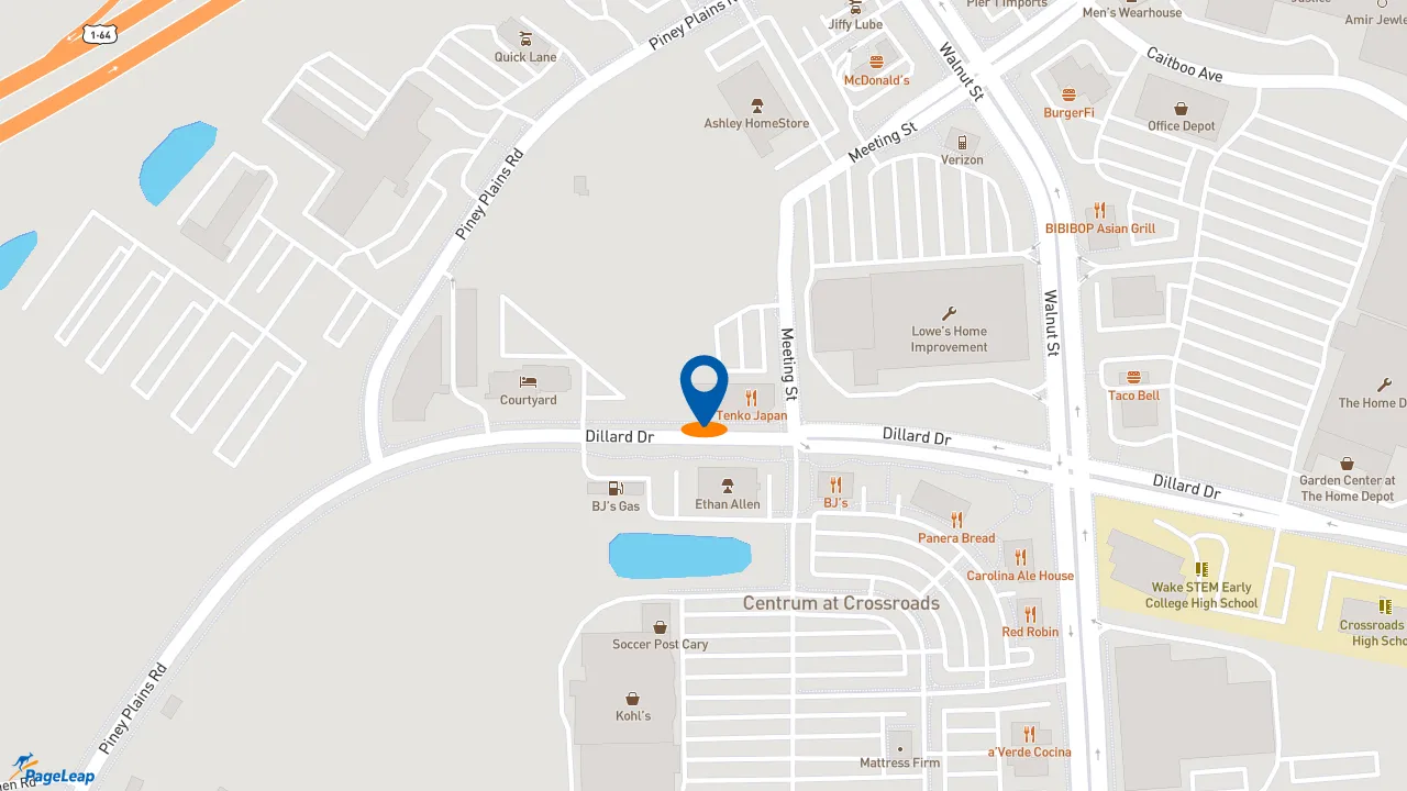 https://pageleap.com map showing location of Jersey Mike&#039;s Subs in Cary.