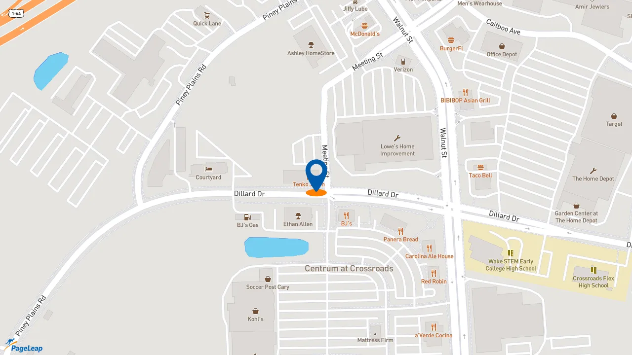 https://pageleap.com map showing location of Jersey Mike&#039;s Subs in Cary.