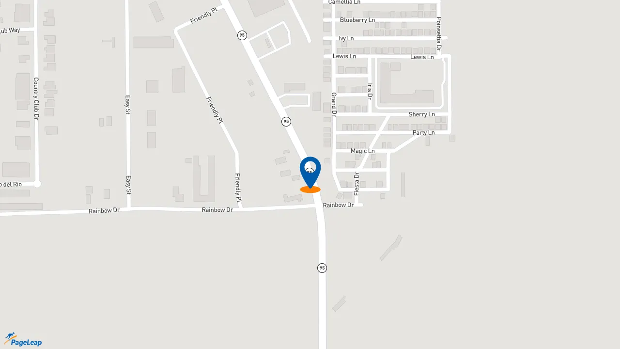 PageLeap.com map showing location of Jersey Mike's Subs in Bullhead City.
