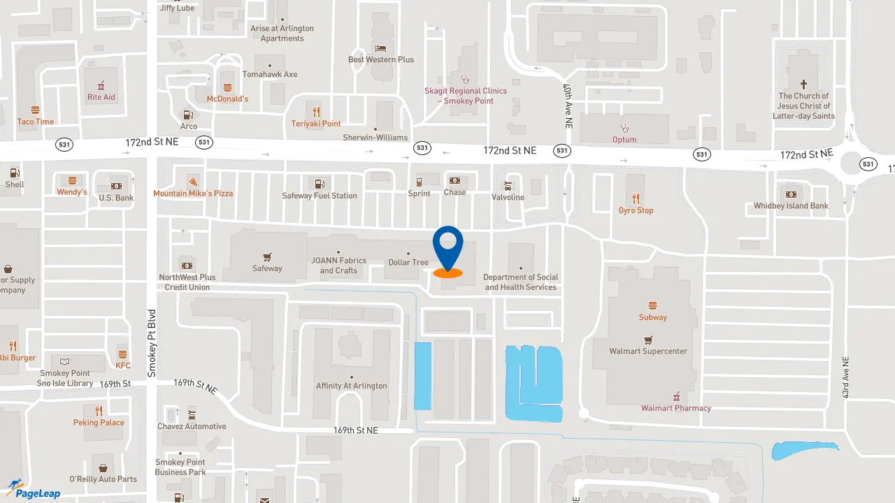 https://pageleap.com map showing location of Jersey Mike&#039;s Subs in Arlington.