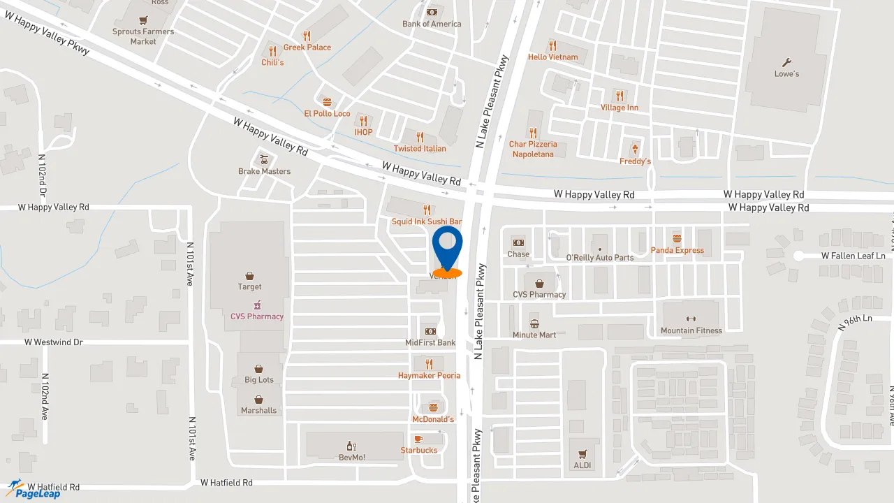 https://pageleap.com map showing location of Jersey Mike&#039;s Subs in Peoria.