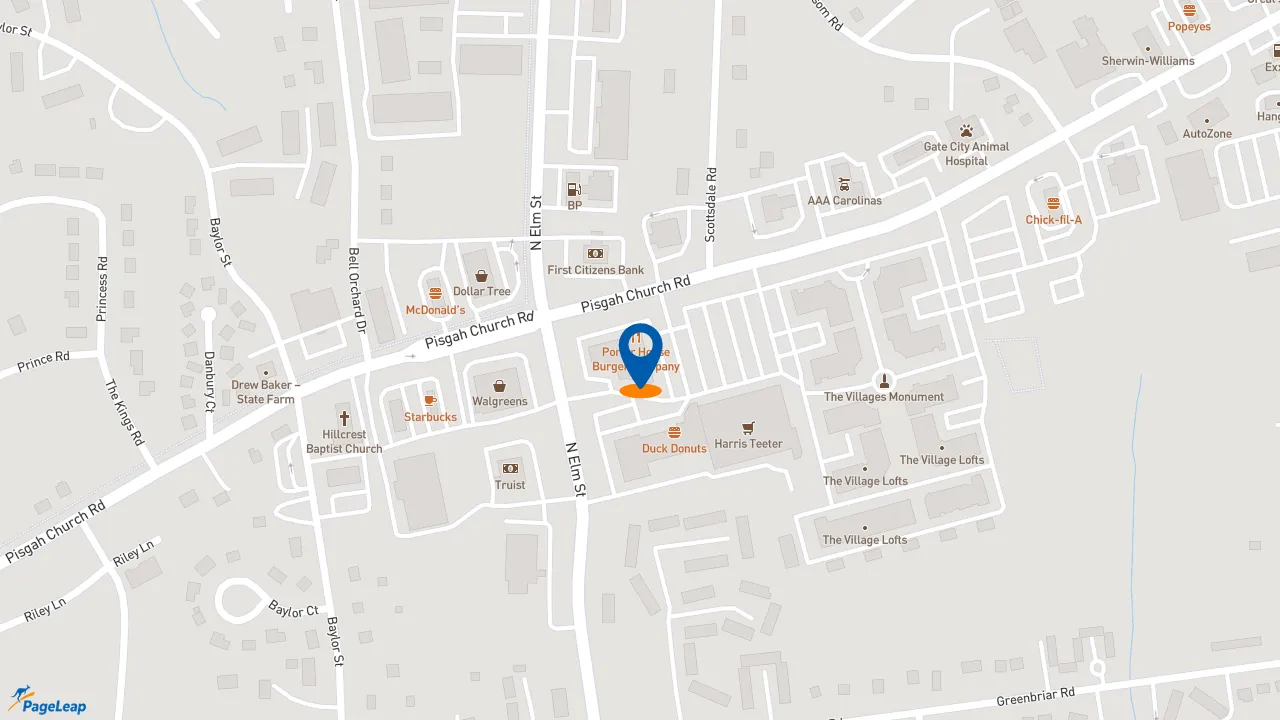 PageLeap.com map showing location of Jersey Mike's Subs in Greensboro.