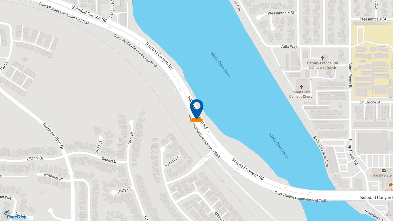 https://pageleap.com map showing location of Jersey Mike&#039;s Subs in Santa Clarita.