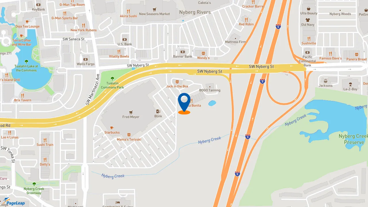 https://pageleap.com map showing location of Jersey Mike&#039;s Subs in Tualatin.