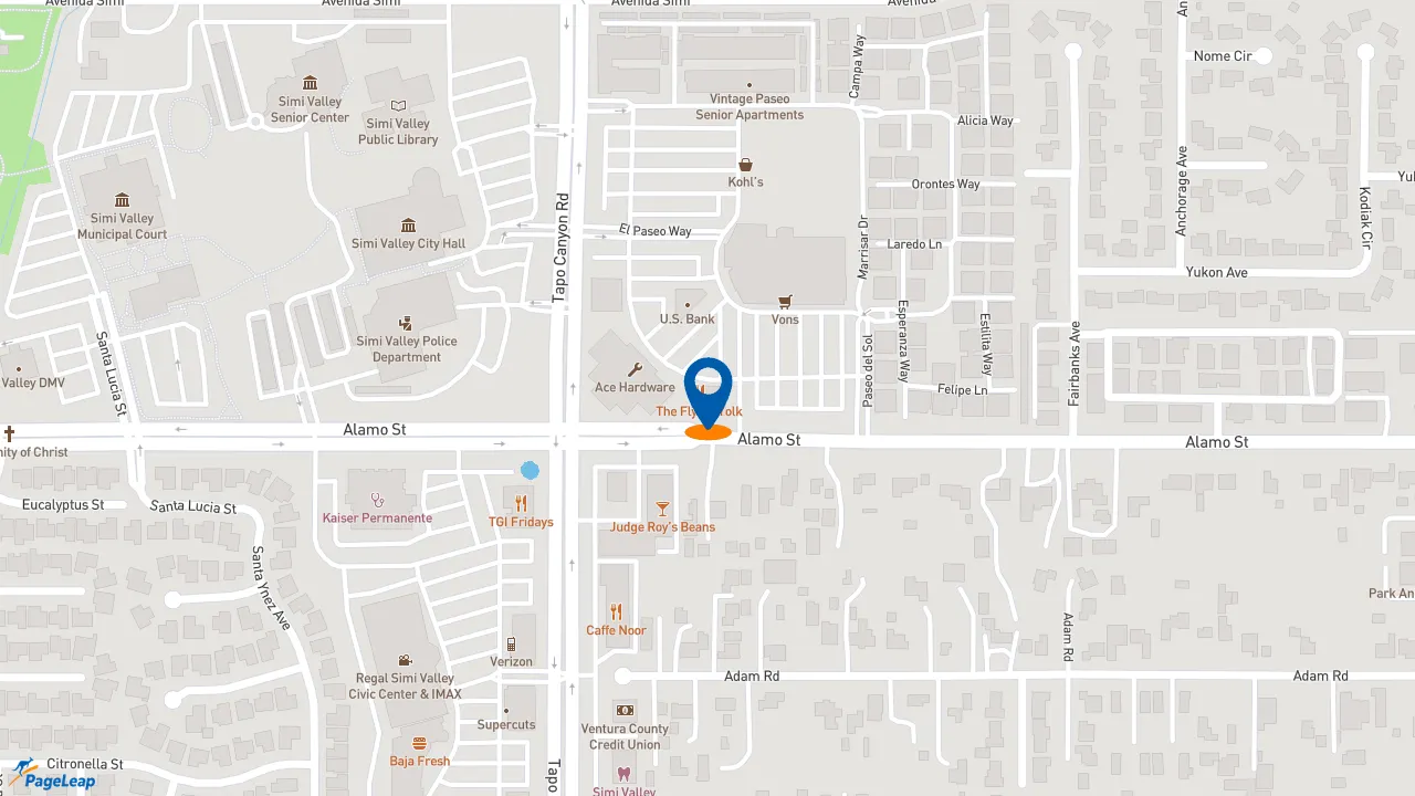 https://pageleap.com map showing location of Jersey Mike&#039;s Subs in Simi Valley.