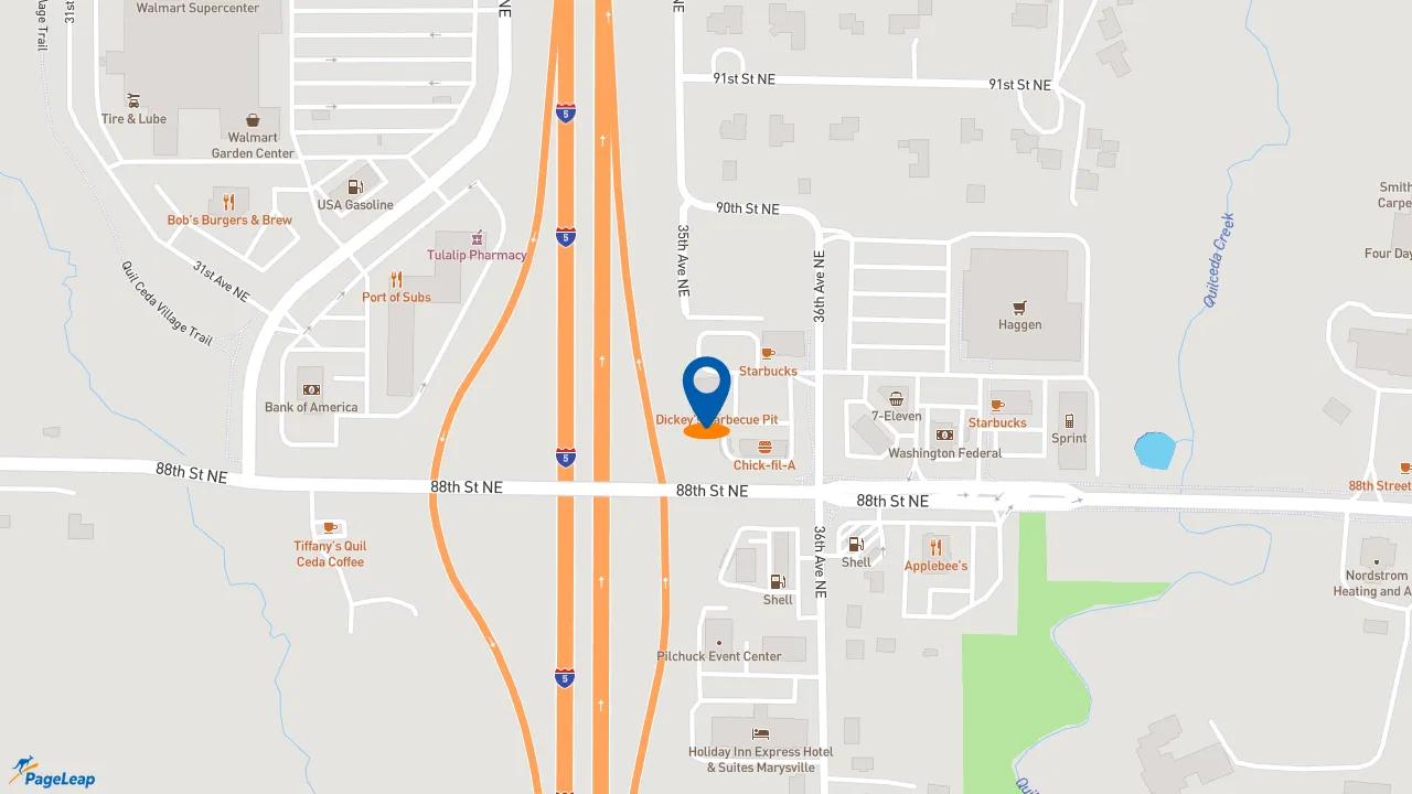 https://pageleap.com map showing location of Jersey Mike&#039;s Subs in Marysville.