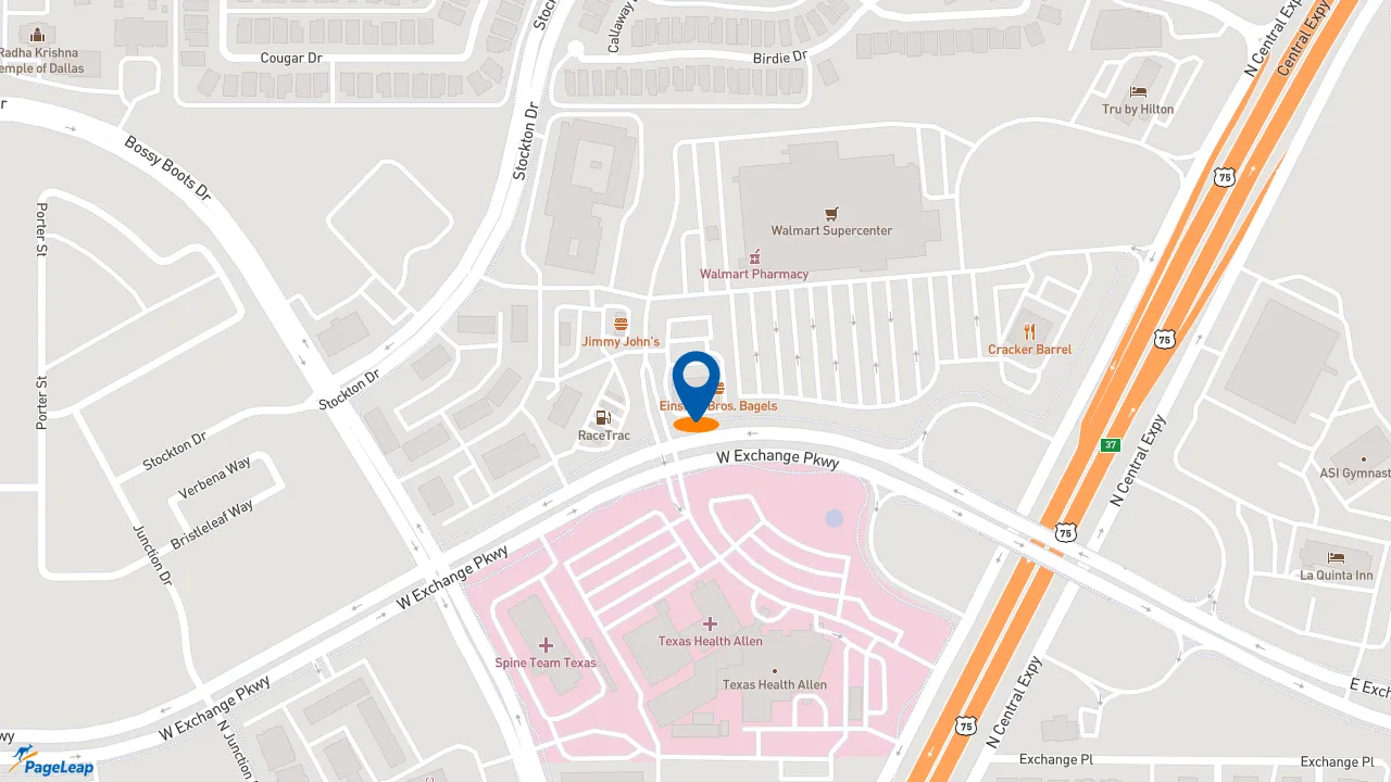 https://pageleap.com map showing location of Jersey Mike&#039;s Subs in Allen.