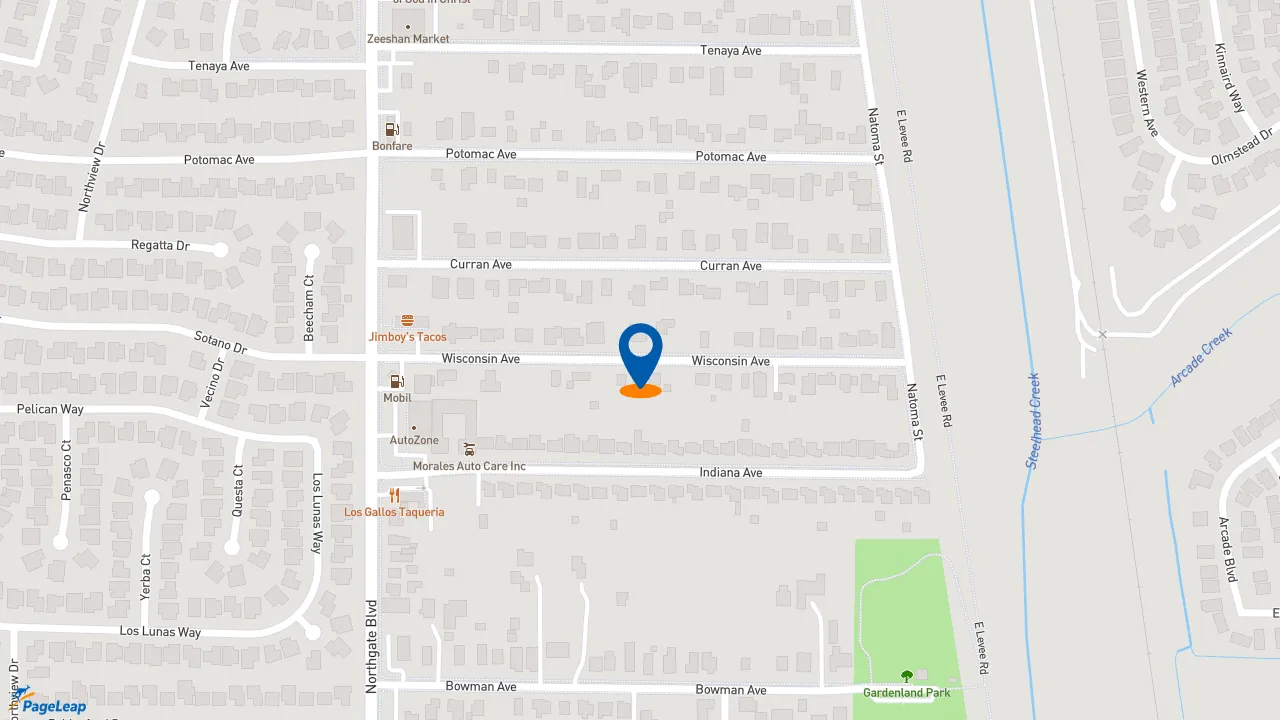 https://pageleap.com map showing location of Jimboy&#039;s Tacos in Sacramento.