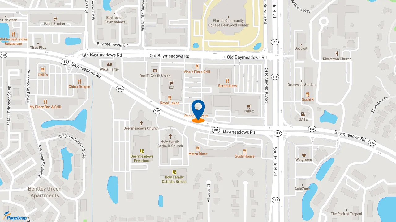 https://pageleap.com map showing location of Jimmy John&#039;s in Jacksonville.