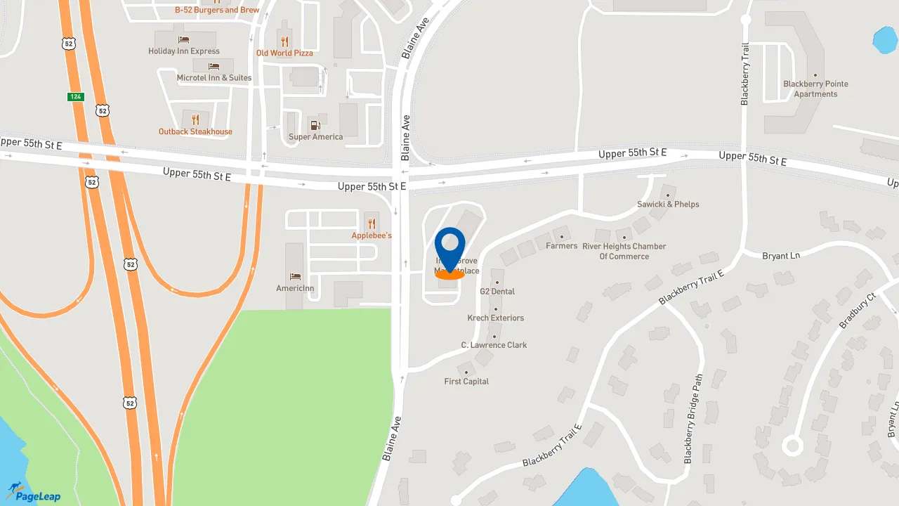 https://pageleap.com map showing location of Jimmy John&#039;s in Inver Grove Heights.
