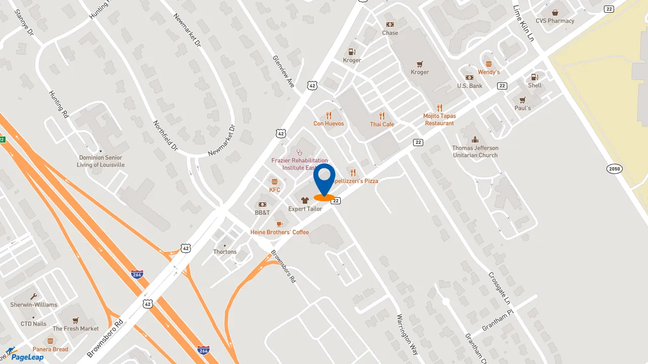 https://pageleap.com map showing location of Jimmy John&#039;s in Louisville.