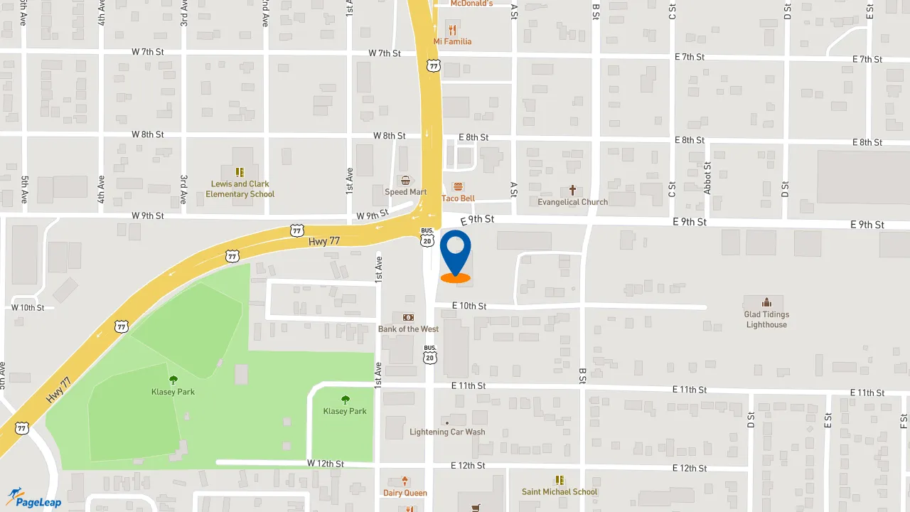 https://pageleap.com map showing location of Jimmy John&#039;s in South Sioux City.