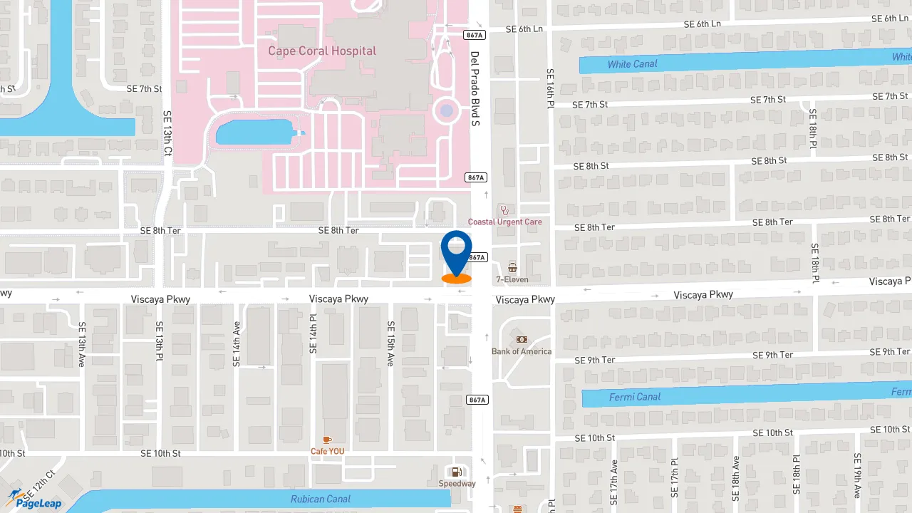 https://pageleap.com map showing location of Jimmy John&#039;s in Cape Coral.