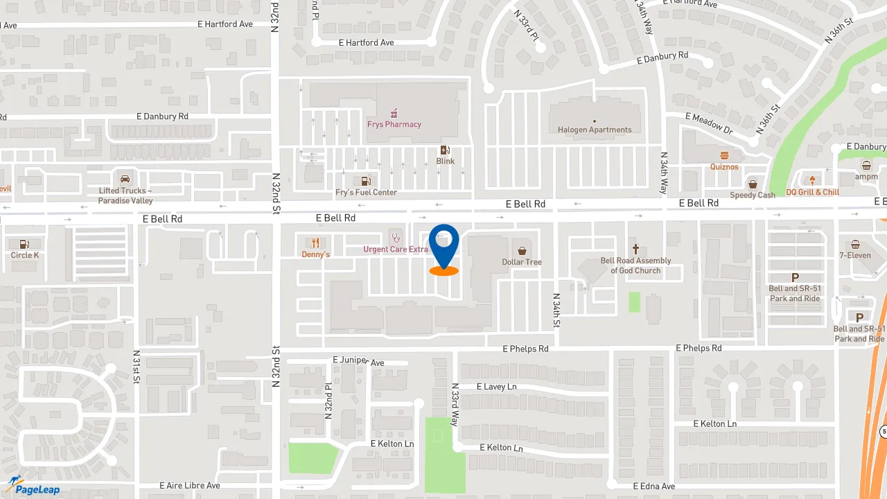 https://pageleap.com map showing location of Jimmy John&#039;s in Phoenix.