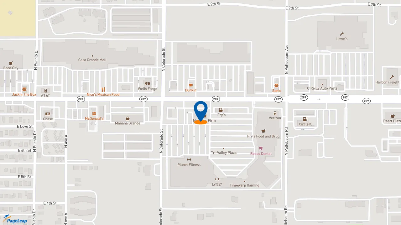 https://pageleap.com map showing location of Jimmy John&#039;s in Casa Grande.