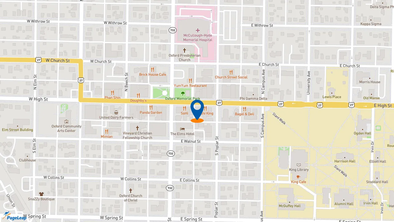 https://pageleap.com map showing location of Jimmy John&#039;s in Oxford.