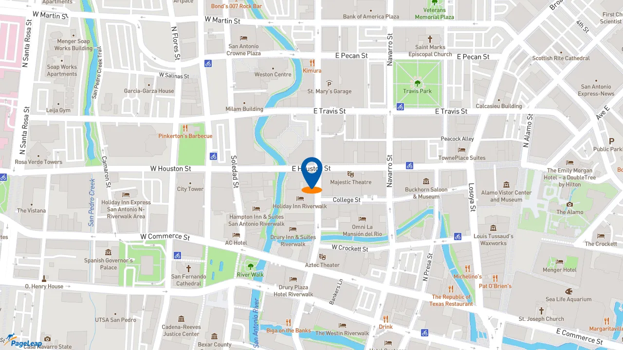https://pageleap.com map showing location of Jimmy John&#039;s in San Antonio.