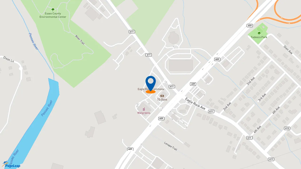 https://pageleap.com map showing location of Jimmy John&#039;s in Roseland.