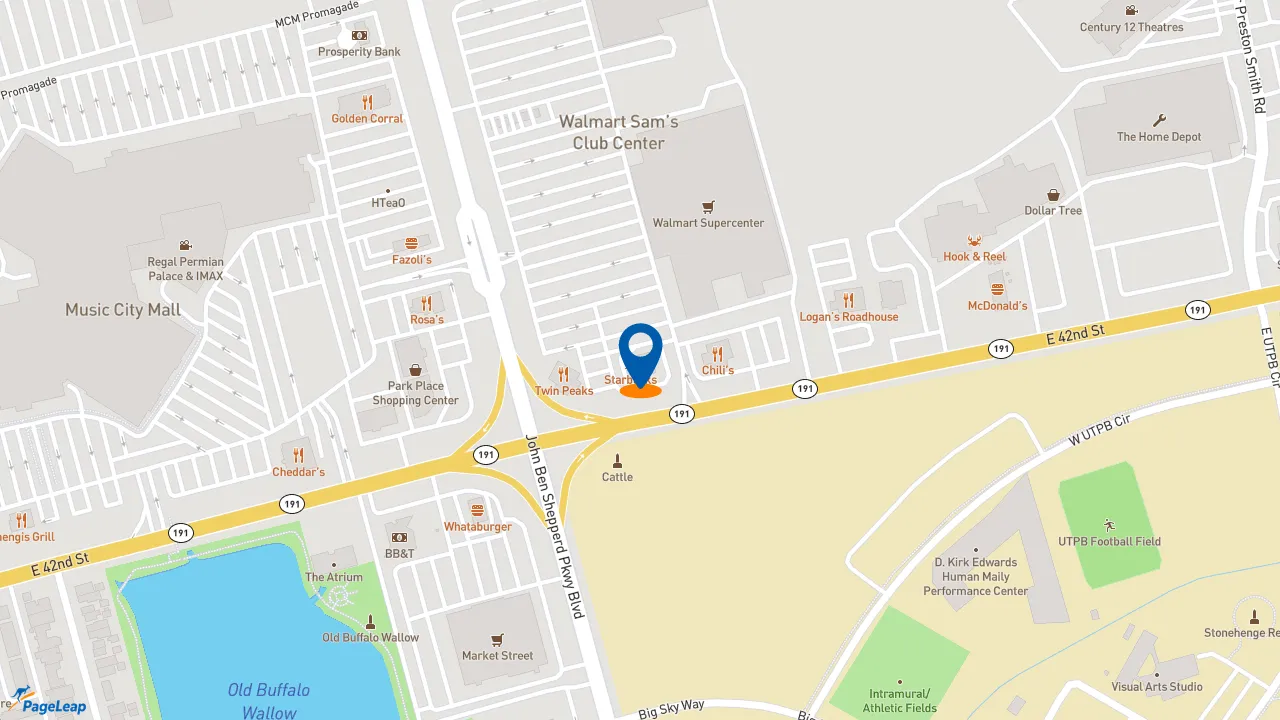 https://pageleap.com map showing location of Jimmy John&#039;s in Odessa.