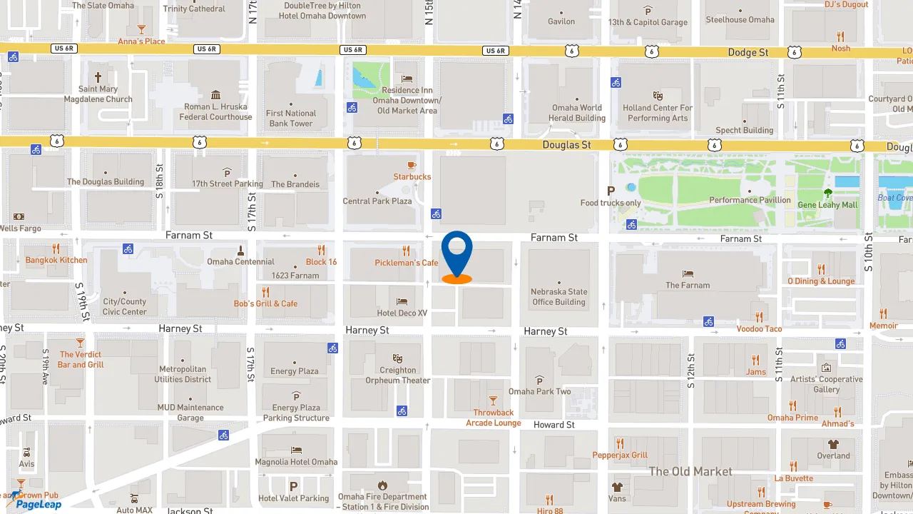 https://pageleap.com map showing location of Jimmy John&#039;s in Omaha.
