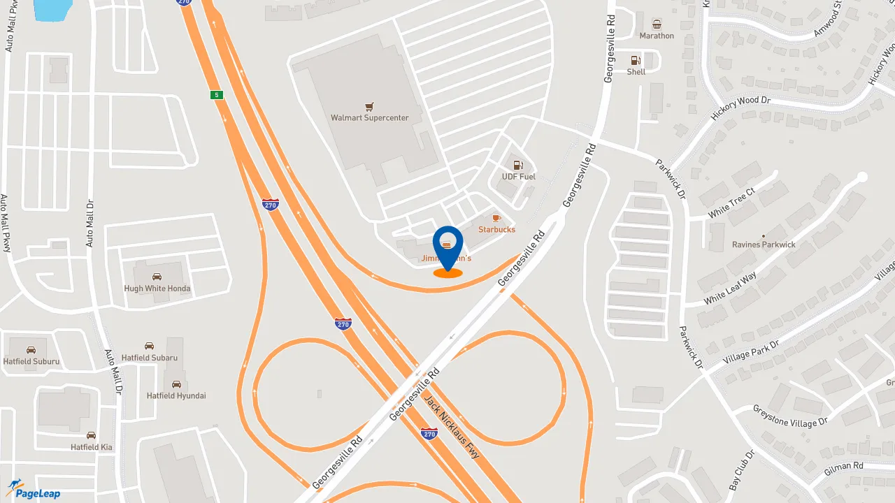 https://pageleap.com map showing location of Jimmy John&#039;s in Columbus.