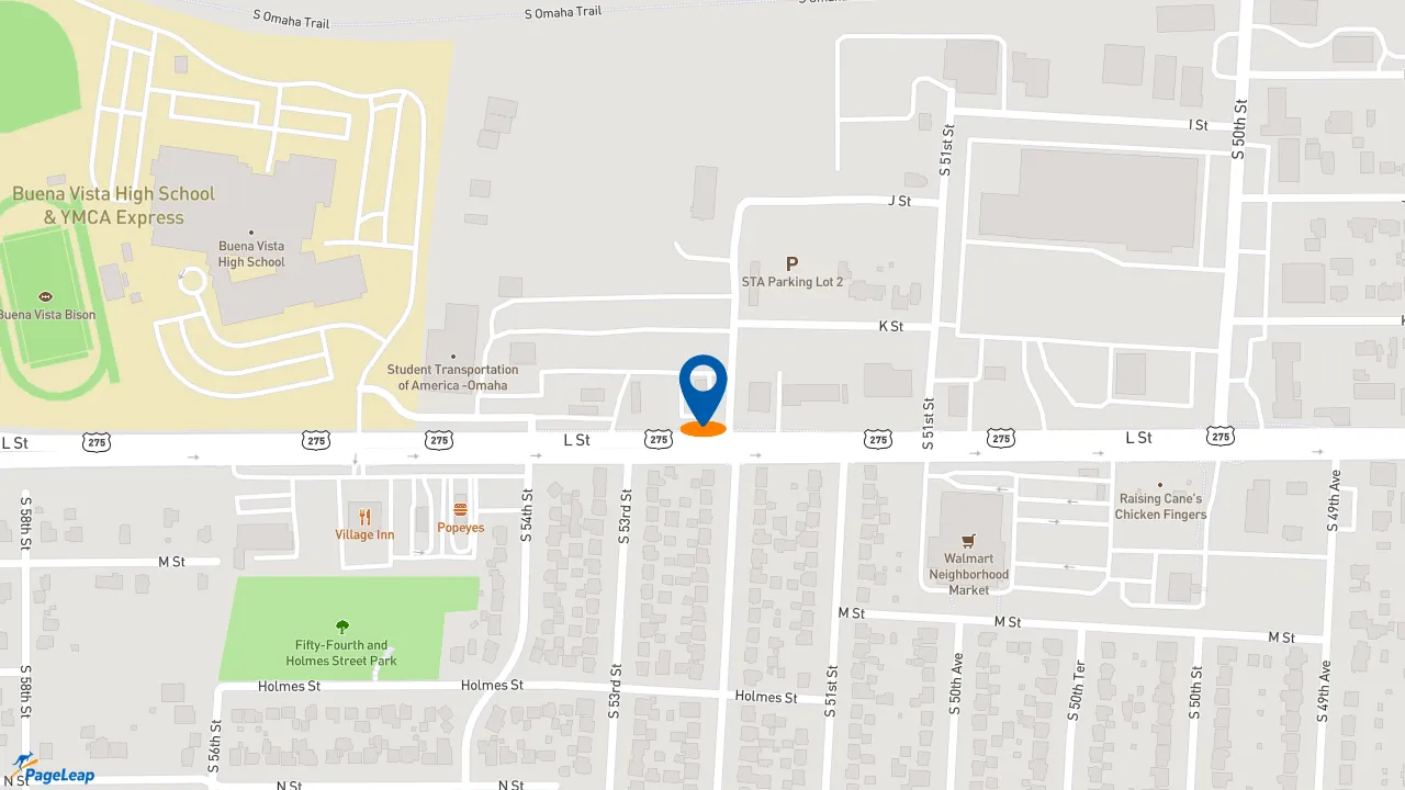 https://pageleap.com map showing location of Jimmy John&#039;s in Omaha.
