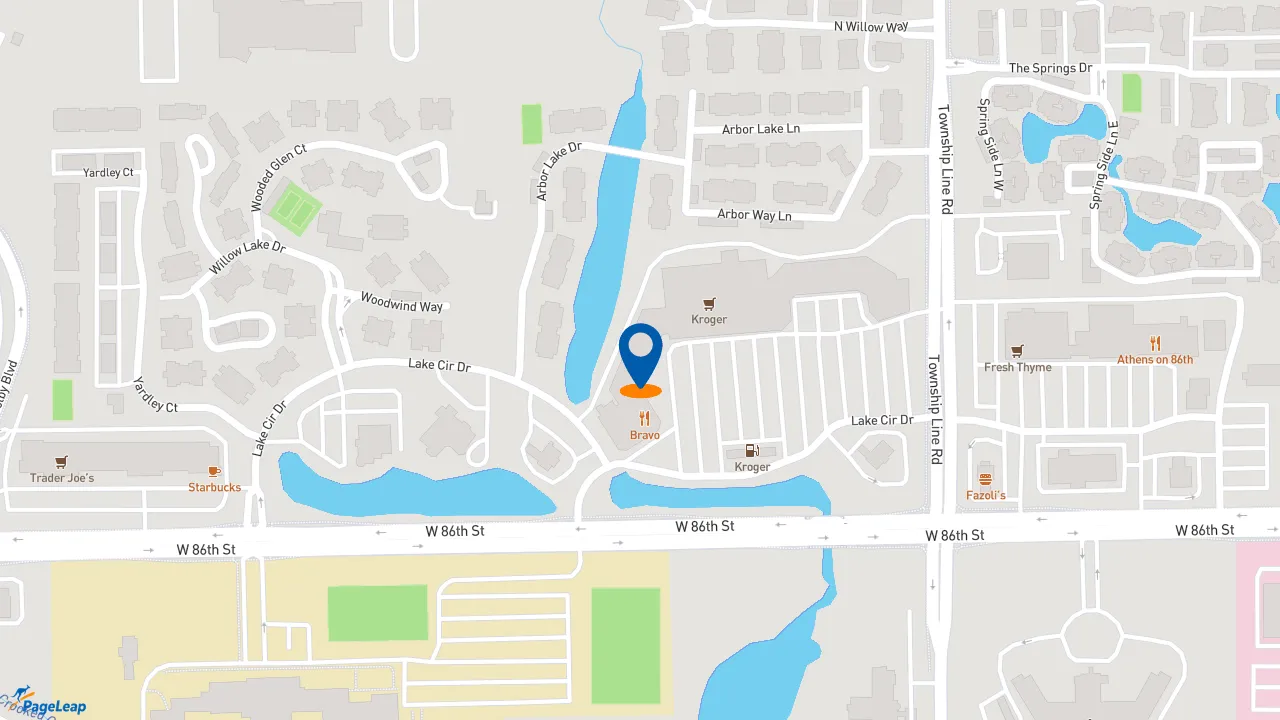 https://pageleap.com map showing location of Jimmy John&#039;s in Indianapolis.