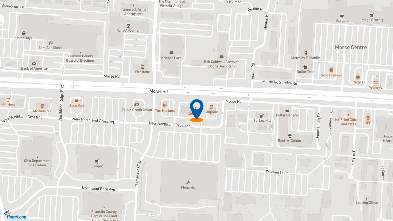 https://pageleap.com map showing location of Jimmy John&#039;s in Columbus.