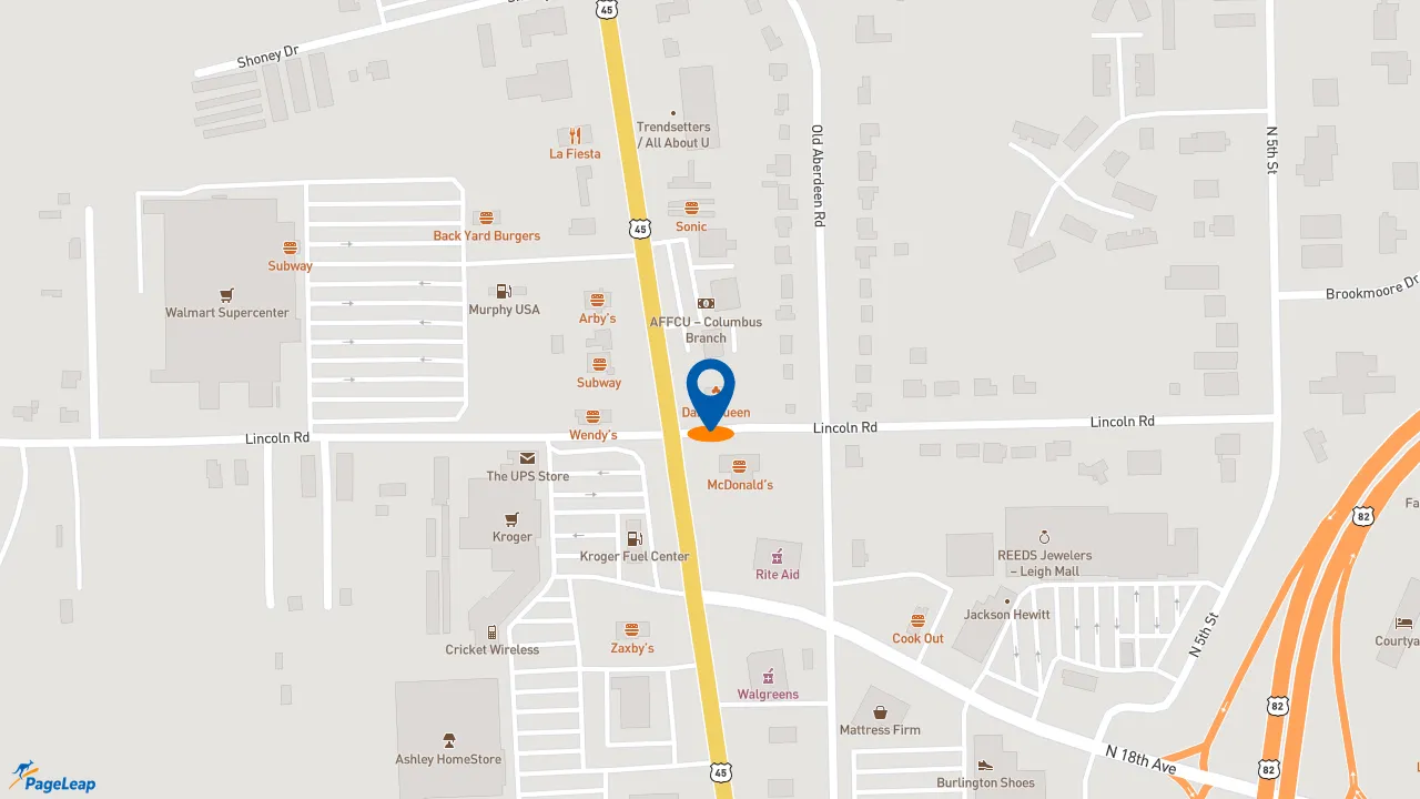 https://pageleap.com map showing location of Jimmy John&#039;s in Columbus.