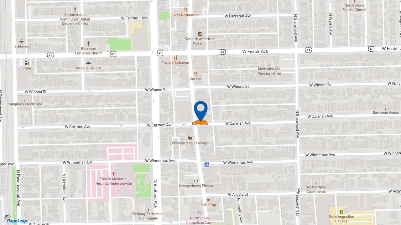 https://pageleap.com map showing location of Jimmy John&#039;s in Chicago.