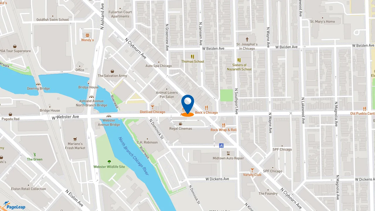 https://pageleap.com map showing location of Jimmy John&#039;s in Chicago.
