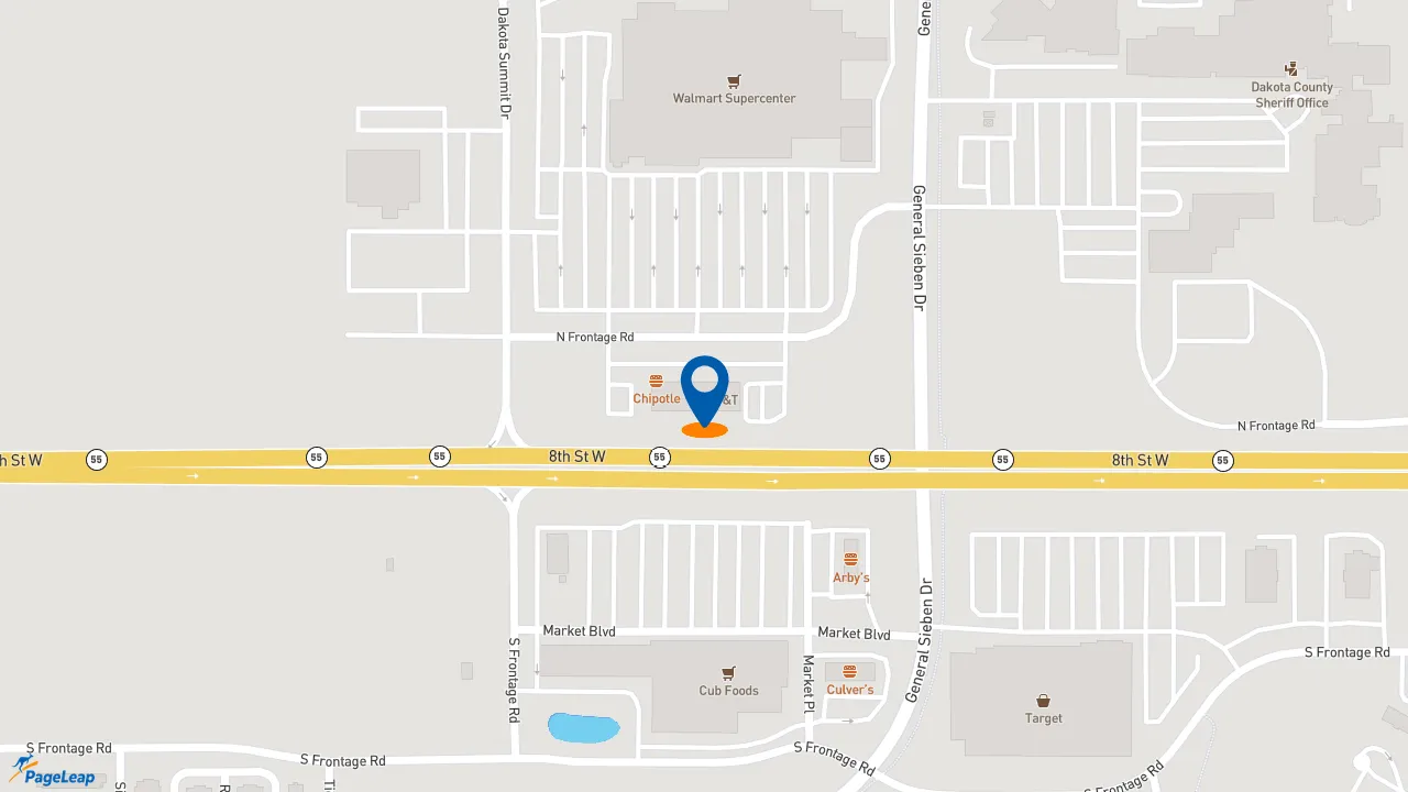 https://pageleap.com map showing location of Jimmy John&#039;s in Hastings.