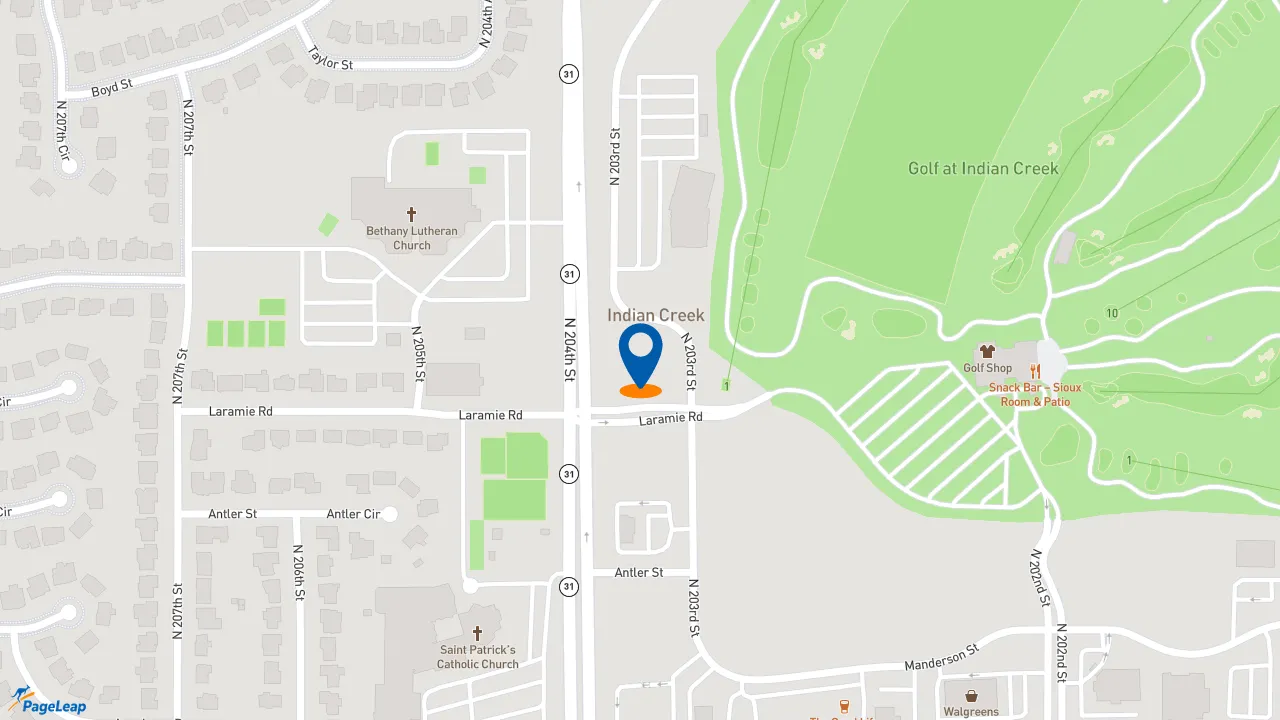 https://pageleap.com map showing location of Jimmy John&#039;s in Elkhorn.