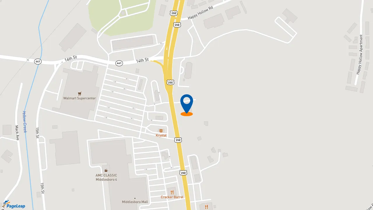 https://pageleap.com map showing location of Jimmy John&#039;s in Middlesboro.