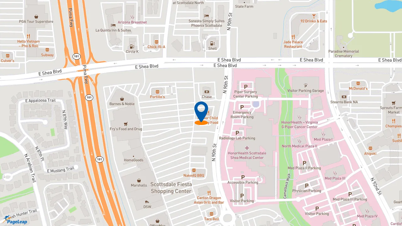 https://pageleap.com map showing location of Jimmy John&#039;s in Scottsdale.