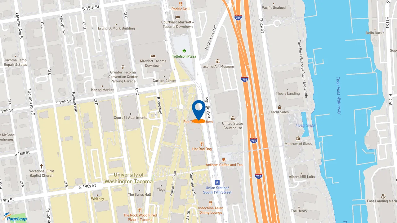 https://pageleap.com map showing location of Jimmy John&#039;s in Tacoma.