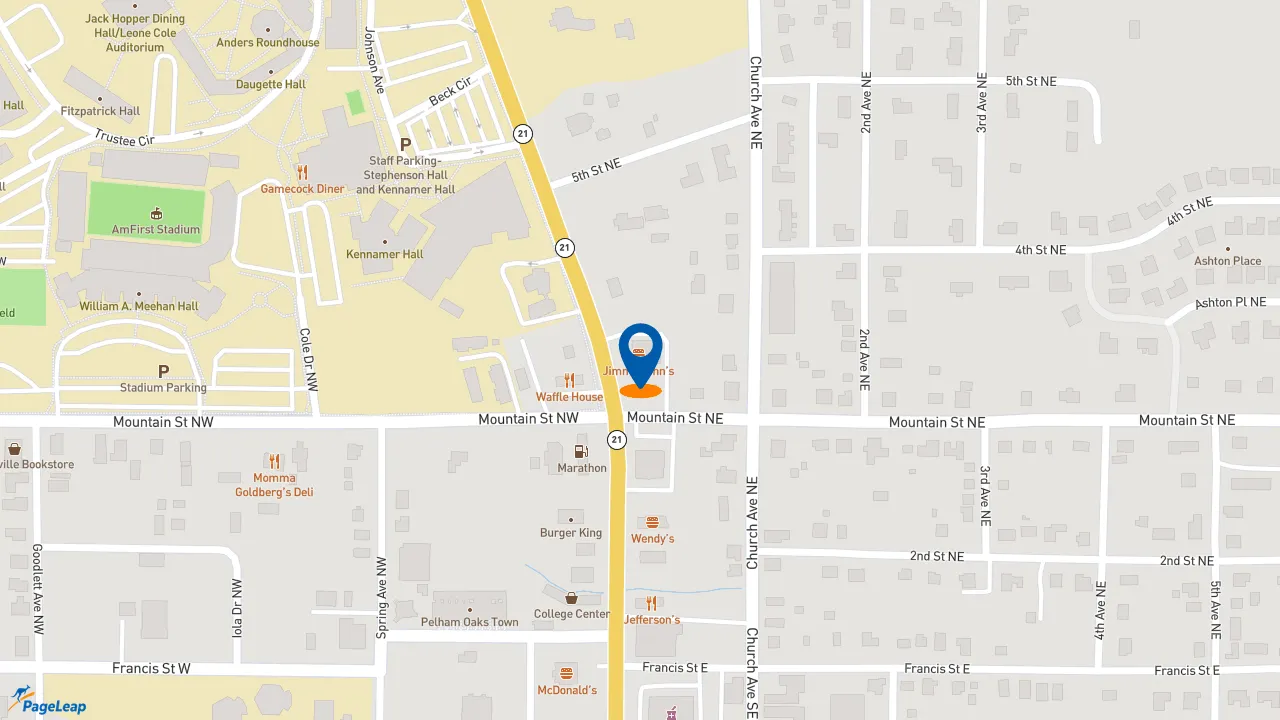 https://pageleap.com map showing location of Jimmy John&#039;s in Jacksonville.