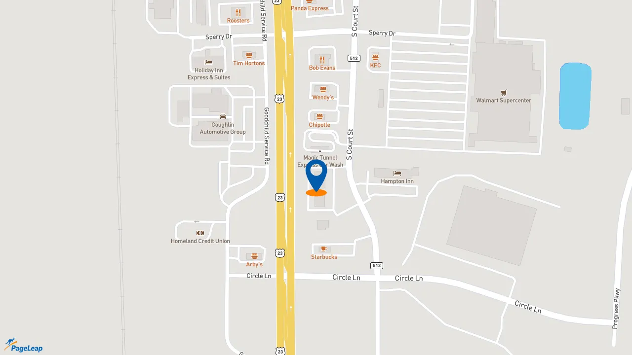 https://pageleap.com map showing location of Jimmy John&#039;s in Circleville.