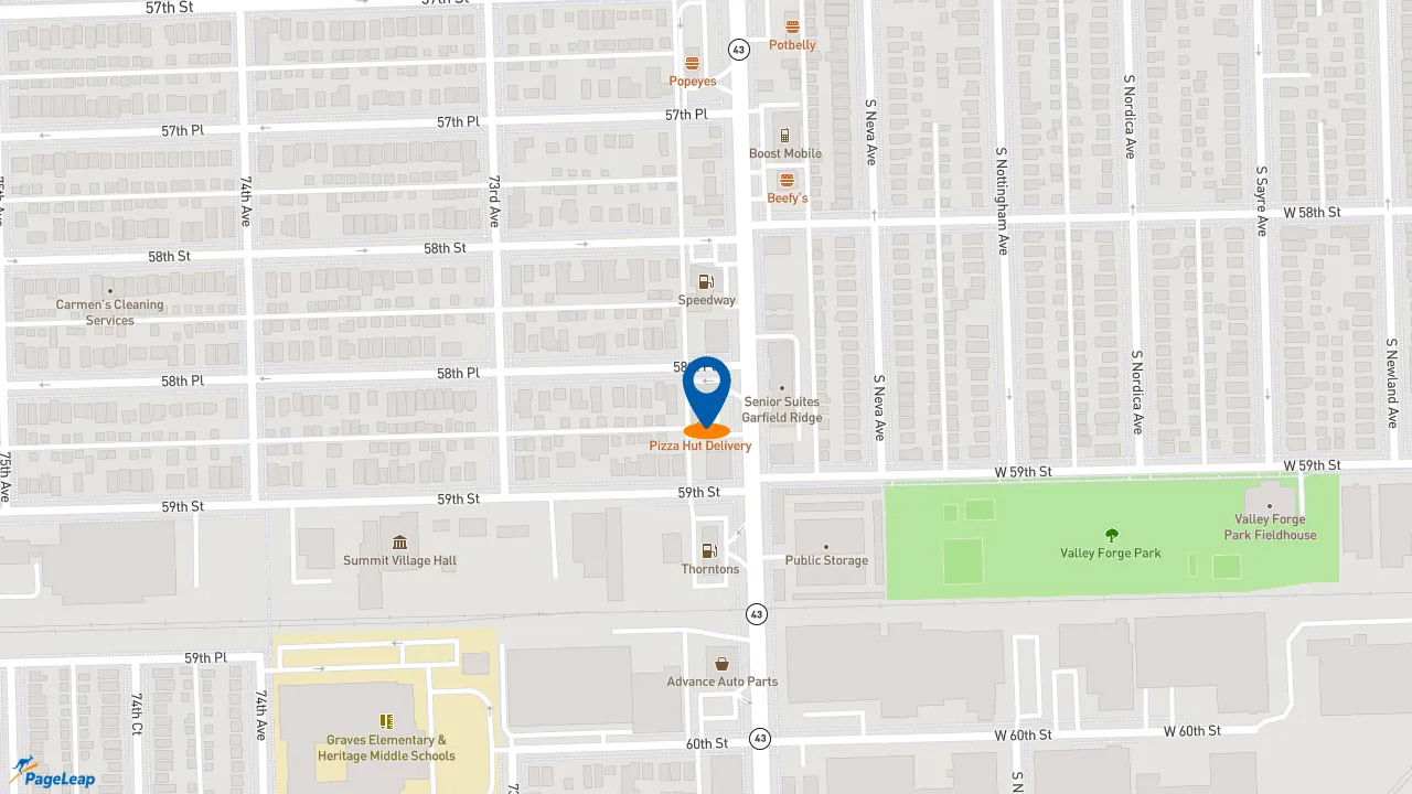 https://pageleap.com map showing location of Jimmy John&#039;s in Summit.