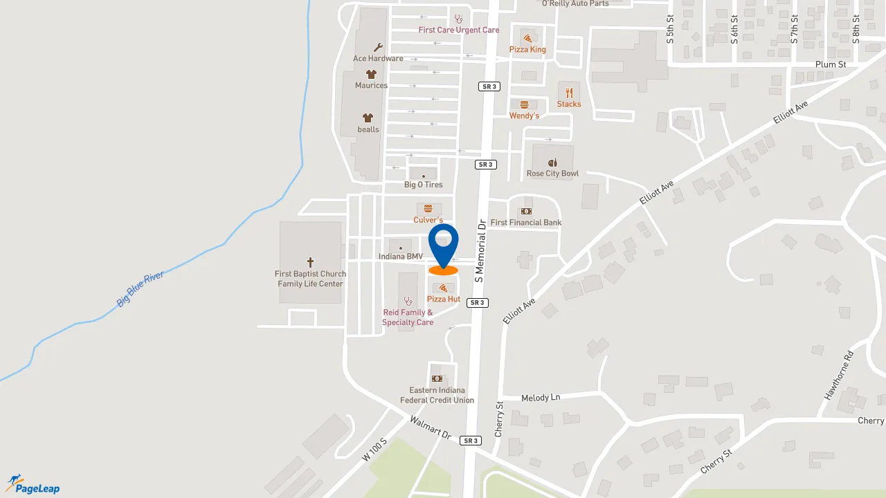 https://pageleap.com map showing location of Jimmy John&#039;s in New Castle.
