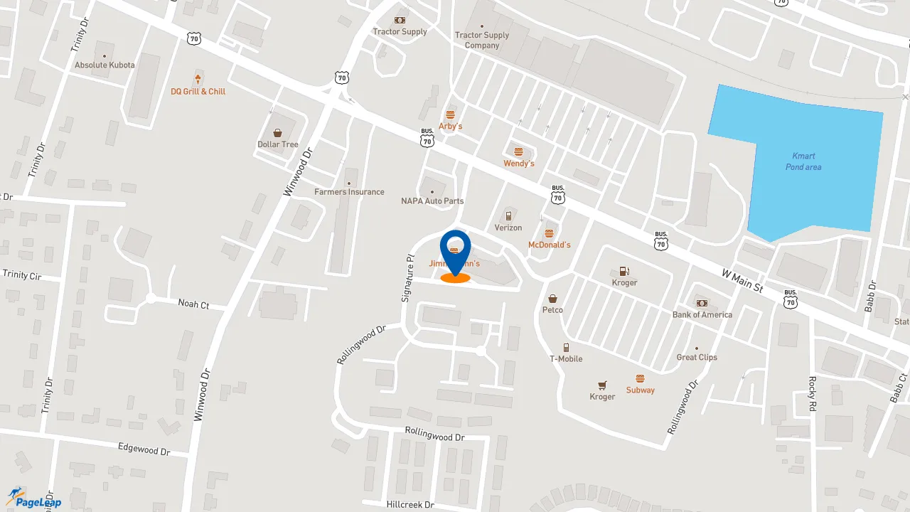 https://pageleap.com map showing location of Jimmy John&#039;s in Lebanon.