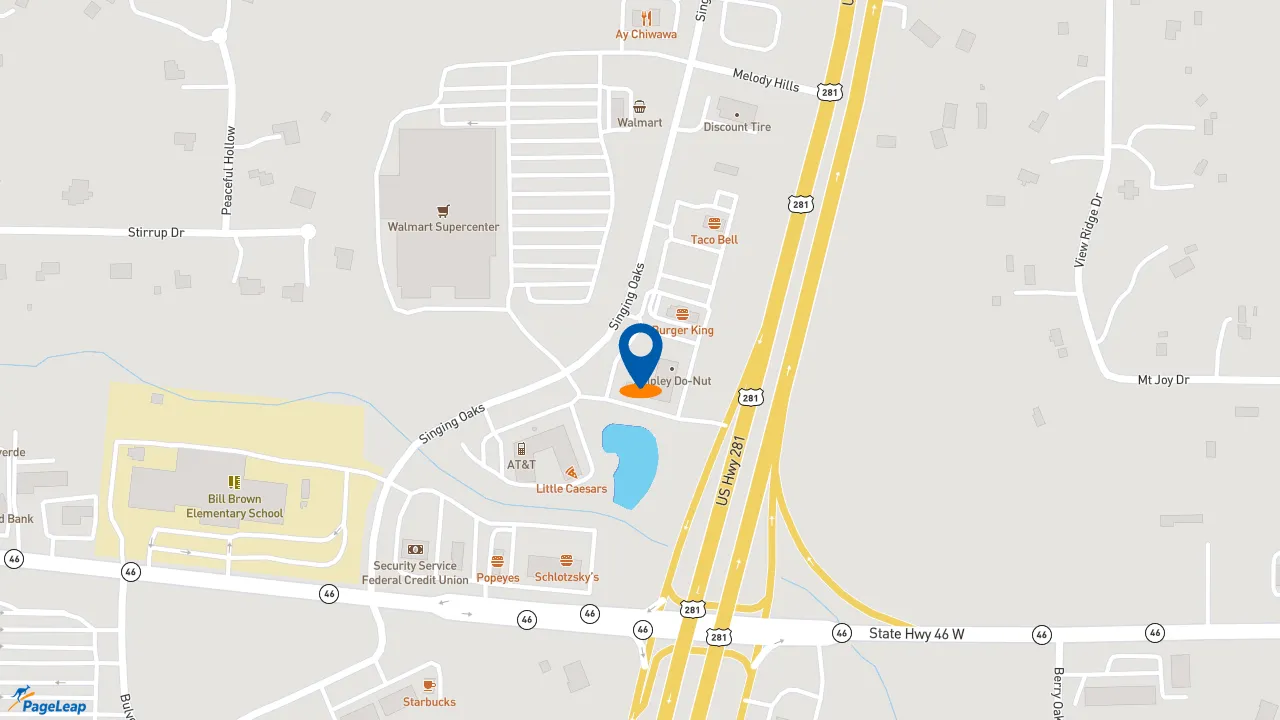 https://pageleap.com map showing location of Jimmy John&#039;s in Spring Branch.