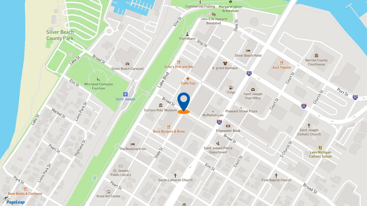 https://pageleap.com map showing location of Jimmy John&#039;s in St Joseph.