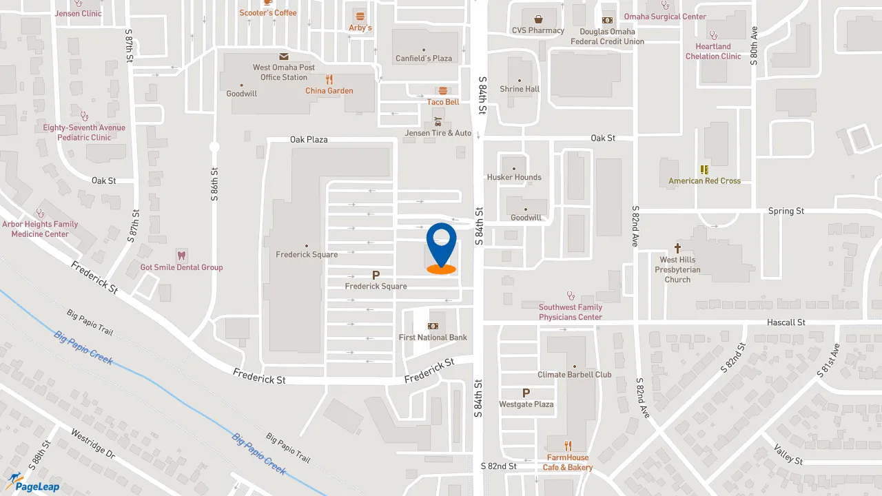 https://pageleap.com map showing location of Jimmy John&#039;s in Omaha.