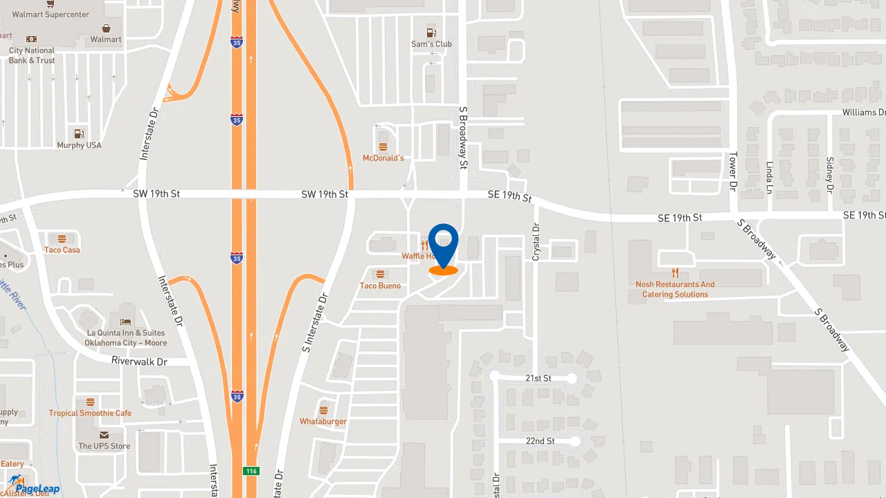 https://pageleap.com map showing location of Jimmy John&#039;s in Moore.