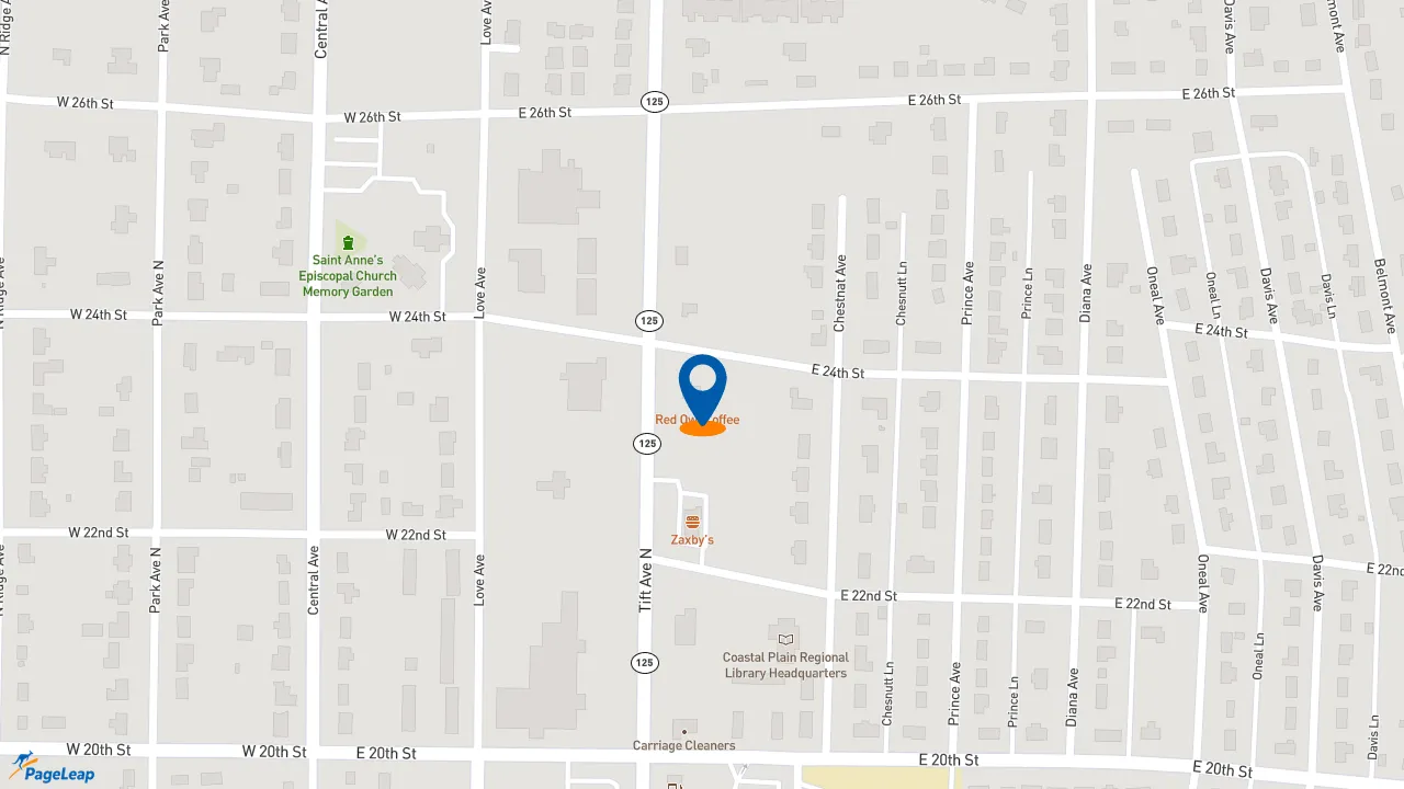 https://pageleap.com map showing location of Jimmy John&#039;s in Tifton.