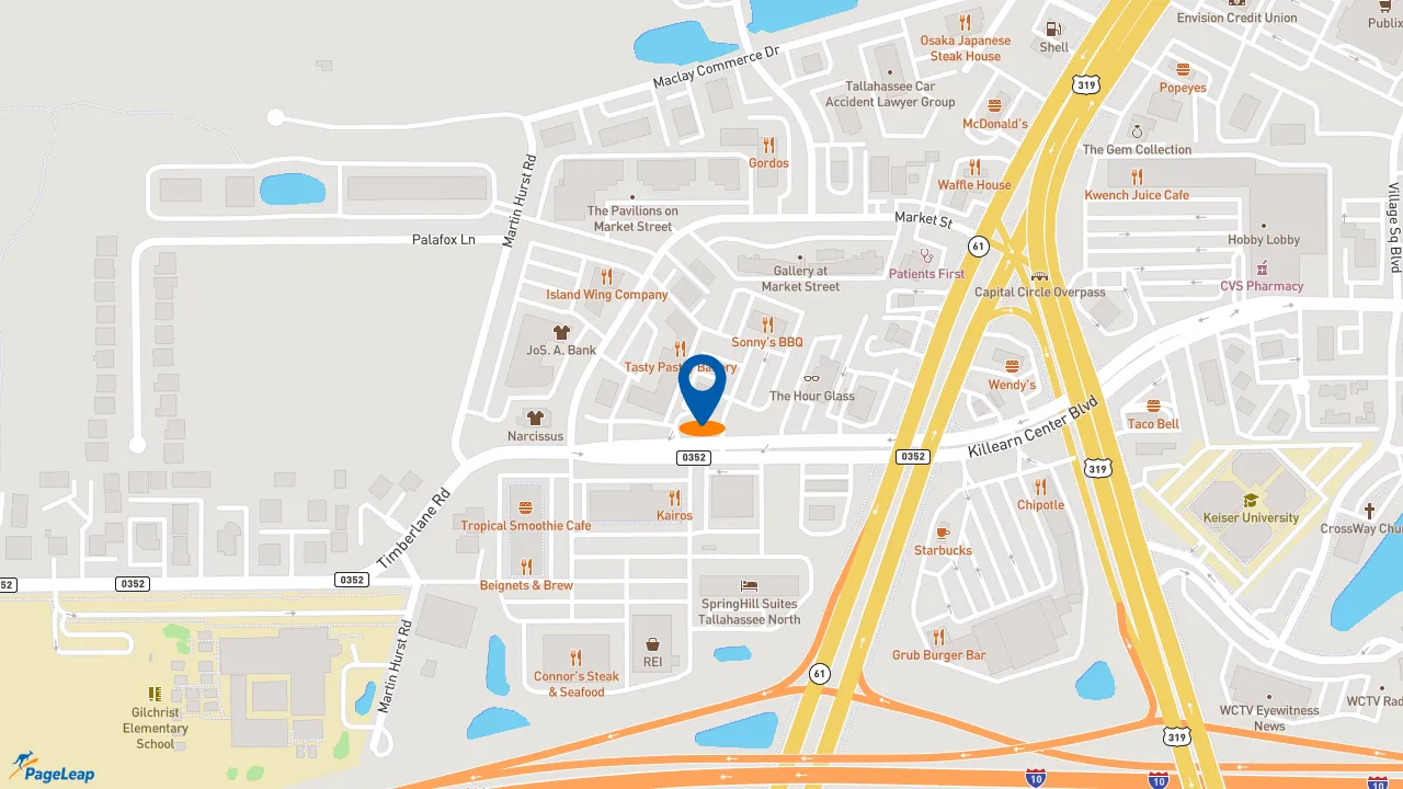 https://pageleap.com map showing location of Jimmy John&#039;s in Tallahassee.