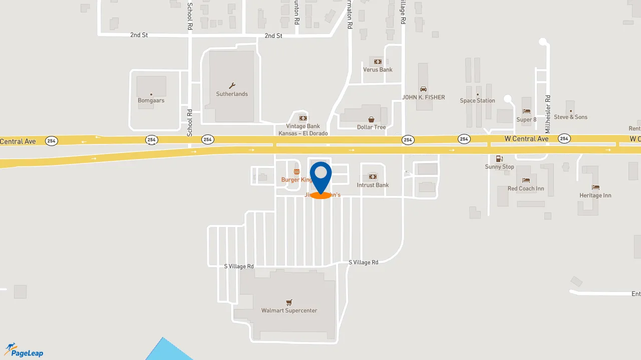 https://pageleap.com map showing location of Jimmy John&#039;s in El Dorado.