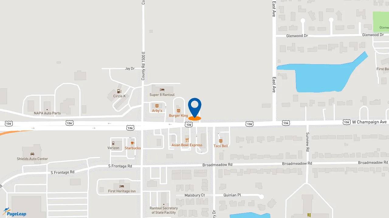 https://pageleap.com map showing location of Jimmy John&#039;s in Rantoul.